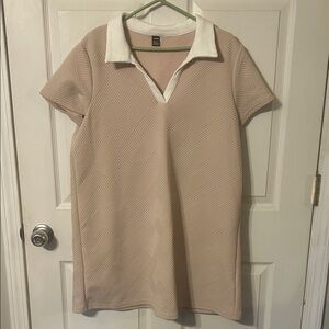 SHEIN Beige and White Patterned Dress